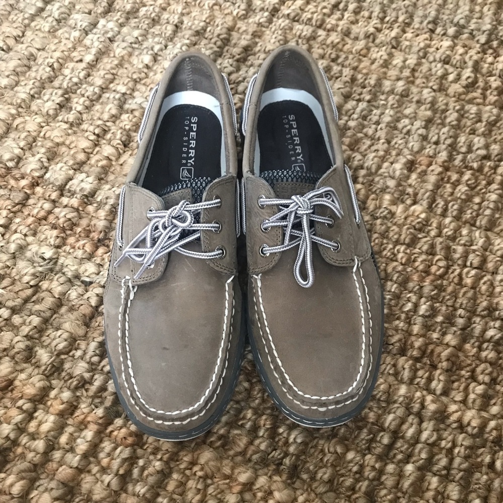 Sperry Topsider Boat Shoes- Tan/gray Men’s size 12